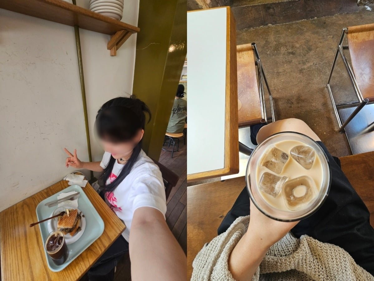 혼자 식사와 카페를 즐기는 모습