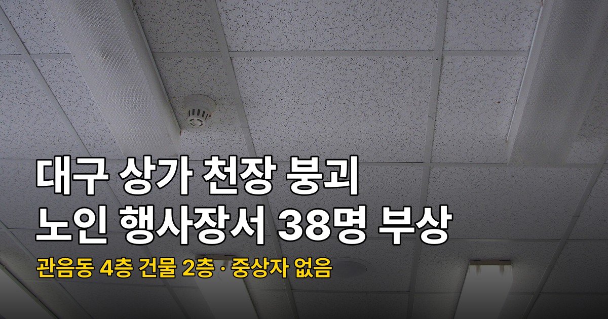 대구 천장 붕괴 38명 부상, 노인 행사장서 66명 대피